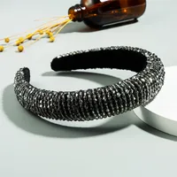 Spring New Sponge Crystal Wide Edge Headband sku image 10