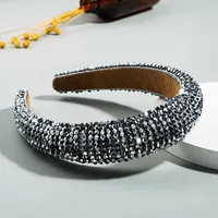 Spring New Sponge Crystal Wide Edge Headband sku image 16
