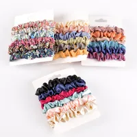 Fashion Gold Velvet Printed Hair Scrunchies Set main image 2