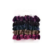 Fashion Gold Velvet Printed Hair Scrunchies Set sku image 3