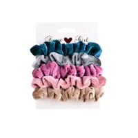 Fashion Gold Velvet Printed Hair Scrunchies Set sku image 1