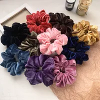 Velvet Oversized Pure Color Hair Scrunchies main image 3