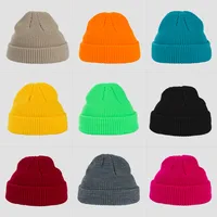 Exclusive For Cross-border Spot Goods Solid Color Knitted Hat Women's Autumn And Winter Warm All-matching Skullcap Korean Style Beanie Hat Woolen Cap Men's Fashion main image 2