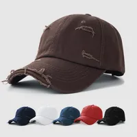 Washed Distressed Worn Hats European And American Hip-hop Personality Cotton Baseball Sunshade Curved Brim Caps Tide main image 1