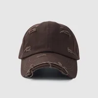 Washed Distressed Worn Hats European And American Hip-hop Personality Cotton Baseball Sunshade Curved Brim Caps Tide main image 3