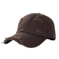 Washed Distressed Worn Hats European And American Hip-hop Personality Cotton Baseball Sunshade Curved Brim Caps Tide main image 5