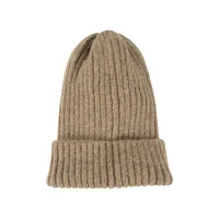 Korean Knitted Hat Autumn And Winter Warmth Fashion Striped Woolen Hat Solid Color Flanging Hedging Cold Hat main image 5