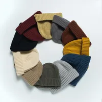 Korean Melon Hat Warm Pure Color Knitted Wool Hat Outdoor Hat Hip Hop Tide main image 2