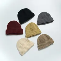 Korean Melon Hat Warm Pure Color Knitted Wool Hat Outdoor Hat Hip Hop Tide main image 3