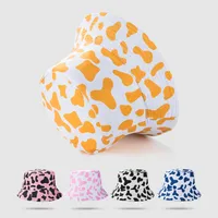 Milk Printing Bucket Hat Female Korean Style Reversible Hip Hop Cool Simple Short Brim Leisure Artistic Bucket Hat Male Harajuku Style main image 1