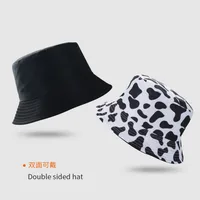 Milk Printing Bucket Hat Female Korean Style Reversible Hip Hop Cool Simple Short Brim Leisure Artistic Bucket Hat Male Harajuku Style main image 4