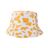 Milk Printing Bucket Hat Female Korean Style Reversible Hip Hop Cool Simple Short Brim Leisure Artistic Bucket Hat Male Harajuku Style main image 5