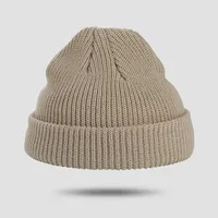 Exclusive For Cross-border Spot Goods Solid Color Knitted Hat Women's Autumn And Winter Warm All-matching Skullcap Korean Style Beanie Hat Woolen Cap Men's Fashion sku image 6