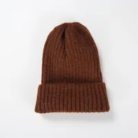 Korean Knitted Hat Autumn And Winter Warmth Fashion Striped Woolen Hat Solid Color Flanging Hedging Cold Hat sku image 9