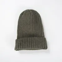 Korean Knitted Hat Autumn And Winter Warmth Fashion Striped Woolen Hat Solid Color Flanging Hedging Cold Hat sku image 13
