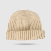 Korean Melon Hat Warm Pure Color Knitted Wool Hat Outdoor Hat Hip Hop Tide sku image 8