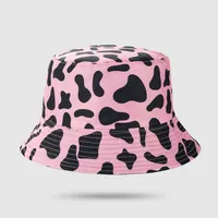 Milk Printing Bucket Hat Female Korean Style Reversible Hip Hop Cool Simple Short Brim Leisure Artistic Bucket Hat Male Harajuku Style sku image 3