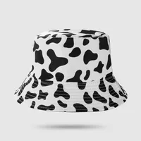 Milk Printing Bucket Hat Female Korean Style Reversible Hip Hop Cool Simple Short Brim Leisure Artistic Bucket Hat Male Harajuku Style sku image 4
