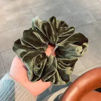 Cross-border South Korea Dongdaemun Autumn And Winter European And American Style Flannel Large Intestine Hair Ring Golden Velvet Cloth Top Cuft Hair Accessories First-hand Supply sku image 1