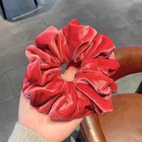Cross-border South Korea Dongdaemun Autumn And Winter European And American Style Flannel Large Intestine Hair Ring Golden Velvet Cloth Top Cuft Hair Accessories First-hand Supply sku image 8
