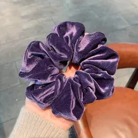 Cross-border South Korea Dongdaemun Autumn And Winter European And American Style Flannel Large Intestine Hair Ring Golden Velvet Cloth Top Cuft Hair Accessories First-hand Supply sku image 10