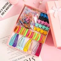 Simple Hair Clip Head Rope Gift Box Set Children's Baby Small Flower Clip Hair Rope Rubber Band Hair Accessories main image 4