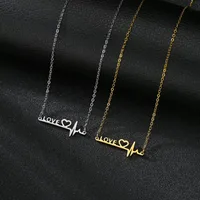 Wholesale Jewelry Letter 201 Stainless Steel Gold Plated Necklace main image 1