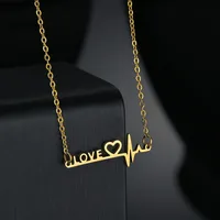 Wholesale Jewelry Letter 201 Stainless Steel Gold Plated Necklace sku image 1