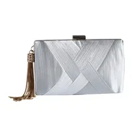 Black Silver Gold Solid Color Evening Bags sku image 1