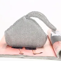 Black Gold Silver Solid Color Sequins Evening Bags sku image 3