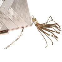 Black Silver Gold Solid Color Evening Bags main image 4