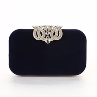 Retro Crown Diamond Diamond-studded Suede Evening Bag main image 1