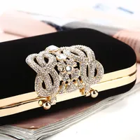 Retro Crown Diamond Diamond-studded Suede Evening Bag main image 4