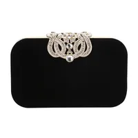 Retro Crown Diamond Diamond-studded Suede Evening Bag main image 5