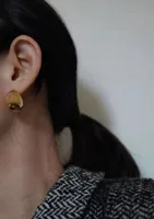 Fashion Heart Plating 304 Stainless Steel Titanium Steel No Inlaid 18K Gold Plated Earrings main image 5