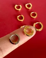 Fashion Heart Plating 304 Stainless Steel Titanium Steel No Inlaid 18K Gold Plated Earrings main image 1