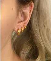 Fashion Heart Plating 304 Stainless Steel Titanium Steel No Inlaid 18K Gold Plated Earrings main image 5