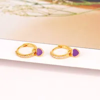 European And American Sterling Silver Needle Simple Multi-color Heart Geometric Ear Ring Celi French Ear Clip Silver Earrings Female Fashion Best-seller main image 2