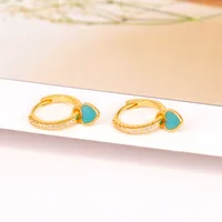 European And American Sterling Silver Needle Simple Multi-color Heart Geometric Ear Ring Celi French Ear Clip Silver Earrings Female Fashion Best-seller main image 3