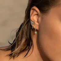 Geometric Water Drop Diamond Ear Buckle main image 3