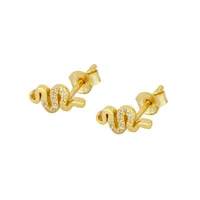 Sterling Silver Needle Europe And America Cross Border Ins Snake-shaped Diamond-embedded Small Animal Mix And Match Simple Stud Earrings Women's Fashion Trend main image 1