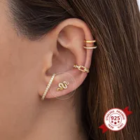 Sterling Silver Needle Europe And America Cross Border Ins Snake-shaped Diamond-embedded Small Animal Mix And Match Simple Stud Earrings Women's Fashion Trend main image 3