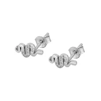 Sterling Silver Needle Europe And America Cross Border Ins Snake-shaped Diamond-embedded Small Animal Mix And Match Simple Stud Earrings Women's Fashion Trend main image 5