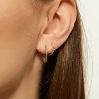 Cross-border S925 Silver Needle European And American Circle Multicolor Zircon Copper Ear Buckle main image 4