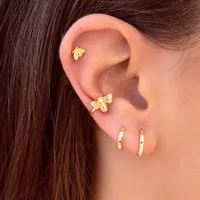 Retro Bee 18k Gold Copper Ear Clip Earrings Female Fashion Personality Trend Insect Ear Ring Ear Jewelry main image 3