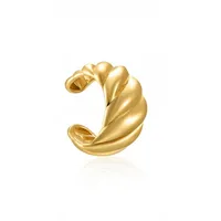 Cross-border Hot Selling Twill Woven 18k Gold Ear Clip Retro Non-pierced European And American Cold Style Ear Clip Copper Earrings main image 1