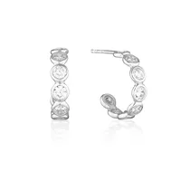 Cross-border Sterling Silver Needle Inlaid Round Zircon Stud Earrings Women's Simple All-match C- Shaped Niche Elegant Earrings Cold Style main image 5