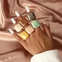 Korean Retro Resin Niche Design Index Finger Ring Fashion Temperament Simple Trend Acrylic Ring main image 1