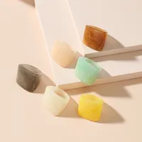 Korean Retro Resin Niche Design Index Finger Ring Fashion Temperament Simple Trend Acrylic Ring main image 4