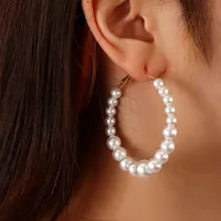 European And American Geometric Pearl Earrings Simple Large Earring main image 1